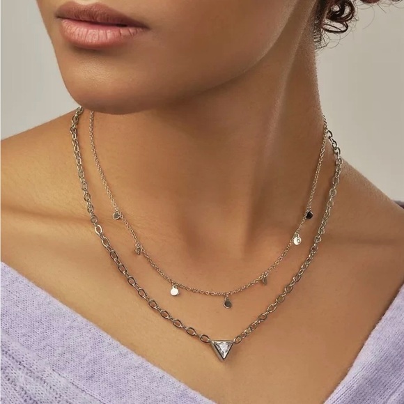 SHINE by Sterling Forever Bellamy Layered Necklace NWT - Picture 3 of 4